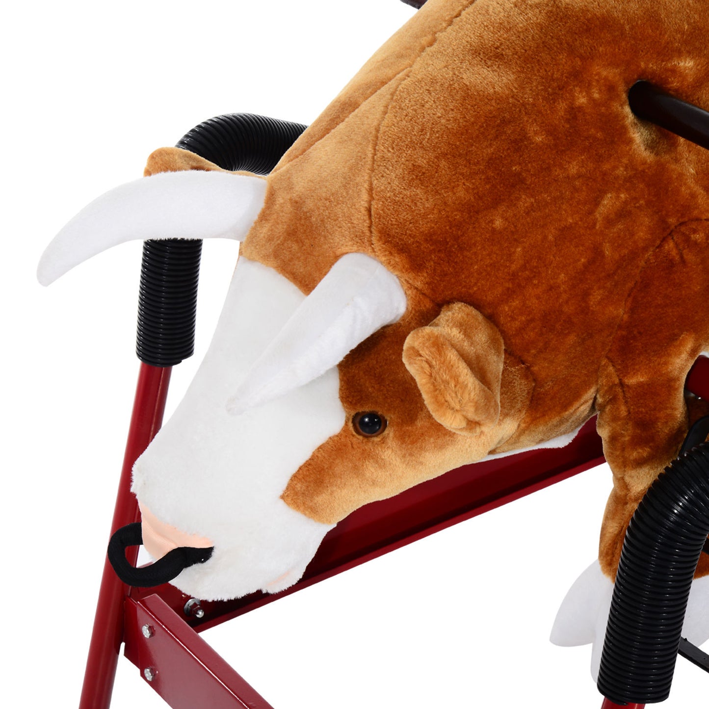 Kids spring bull rocker - scale reference with child showing generous seat size