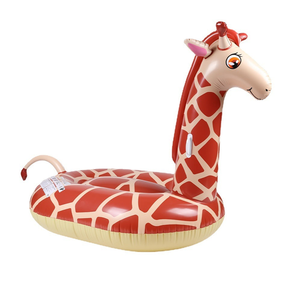 Cute Giraffe - shaped Inflatable Swimming Float Ring