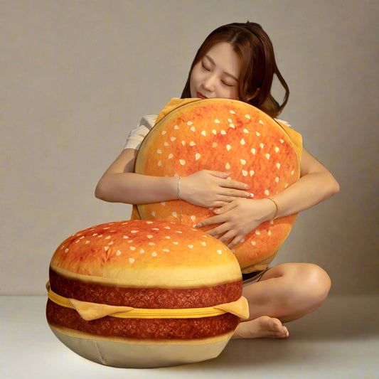 Giant Burger - Shaped Plush Pillow: Comfy and Fun Decor for Your Space