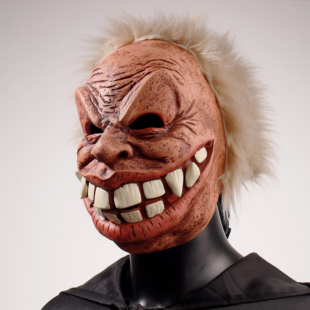 Buckteeth old man latex mask — front character view