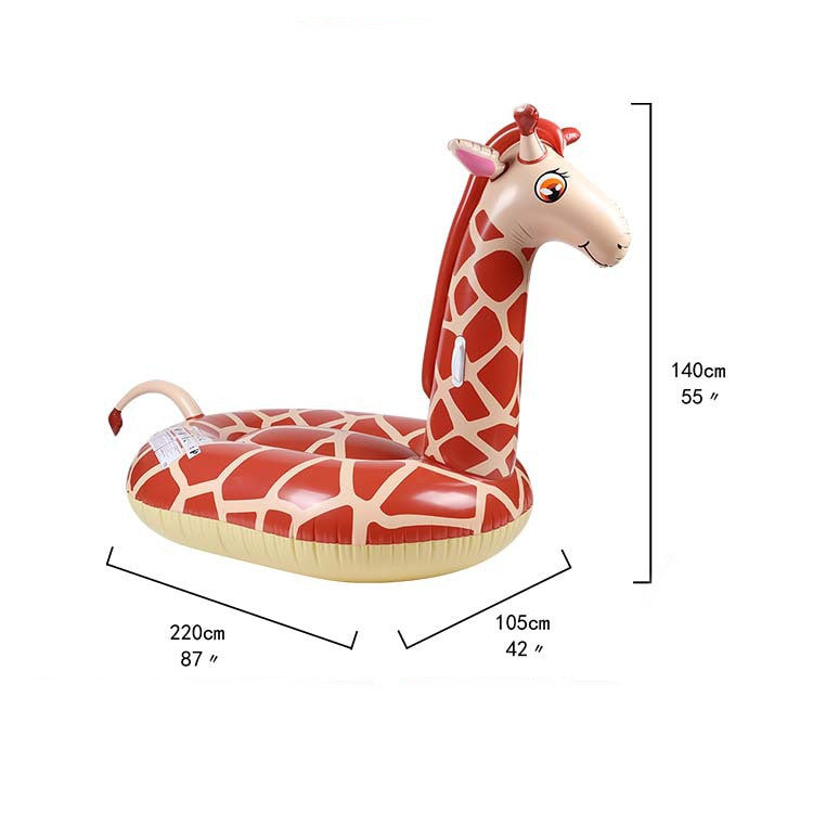Cute Giraffe - shaped Inflatable Swimming Float Ring