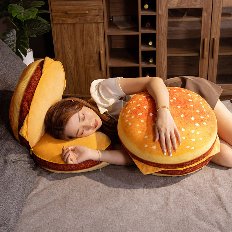 Giant Burger - Shaped Plush Pillow: Comfy and Fun Decor for Your Space