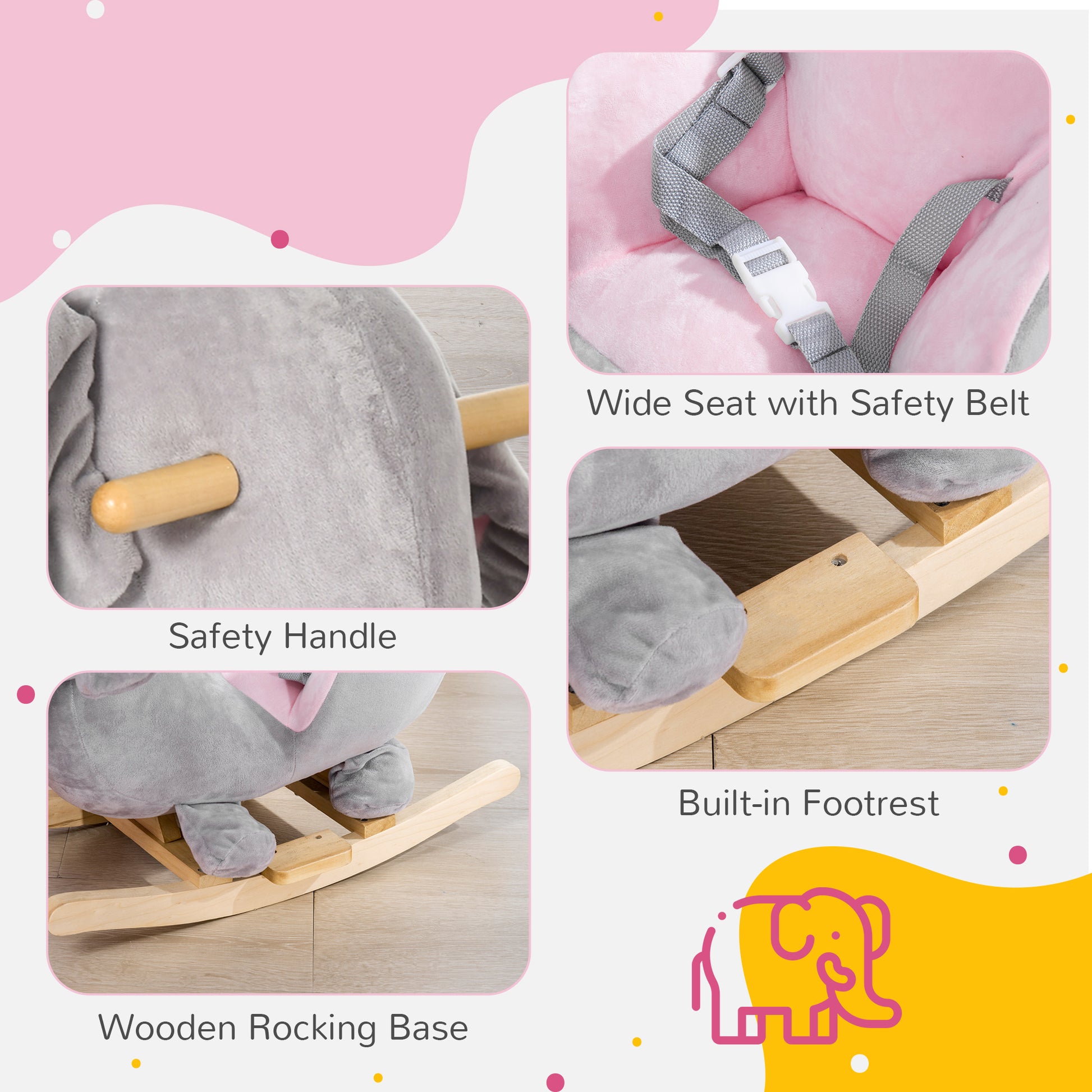 Elephant rocker assembly parts — hardware and manual included