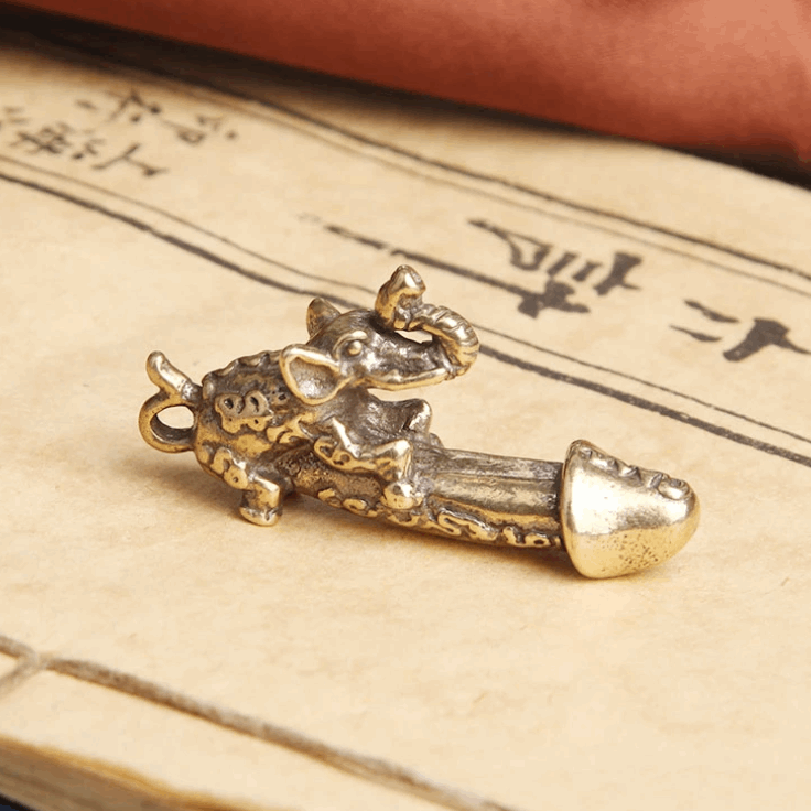 Elephant Male Penis Figurines Keychain Pendant youcantbringitwithyou