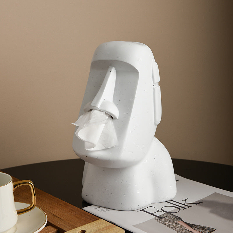 Unique Moai Stone Statue Mouth Tissue Box Decoration - A Must - Have Home Accessory!