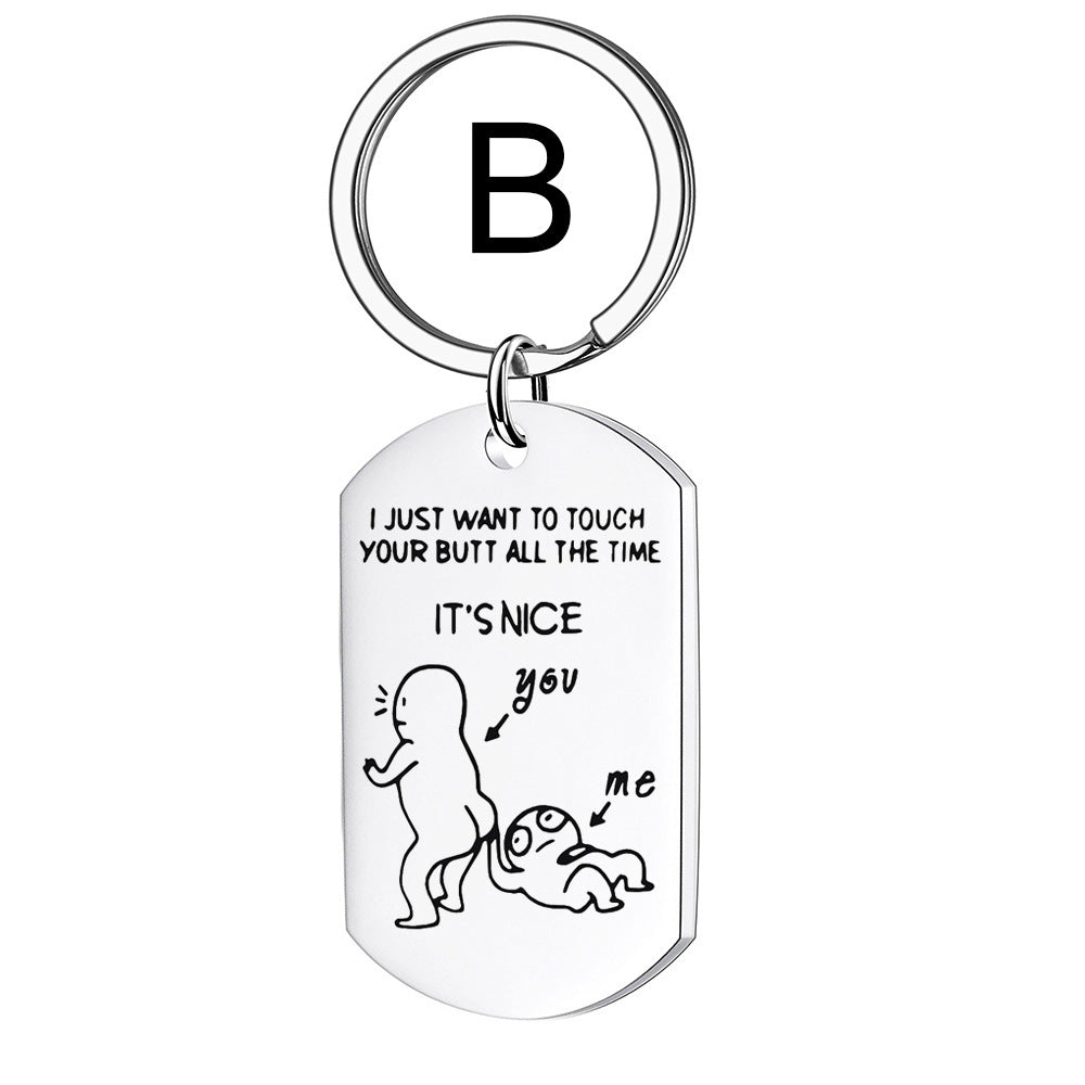 Stainless Steel Military Tag Keychain Jewelry Pendant
