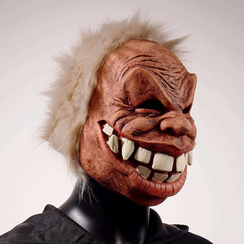 Full-face latex mask showing exaggerated buck teeth detail