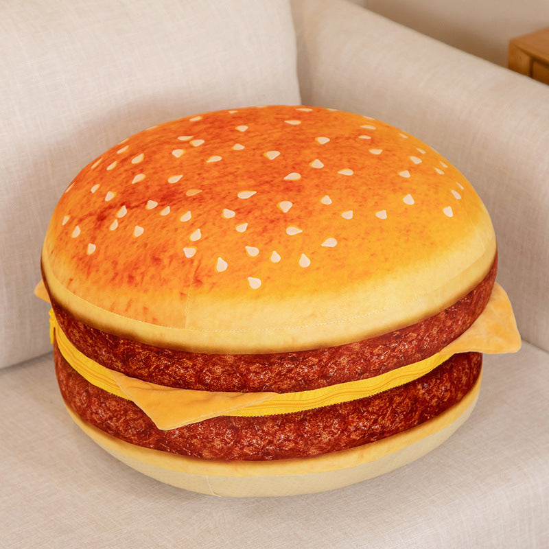 Giant Burger - Shaped Plush Pillow: Comfy and Fun Decor for Your Space