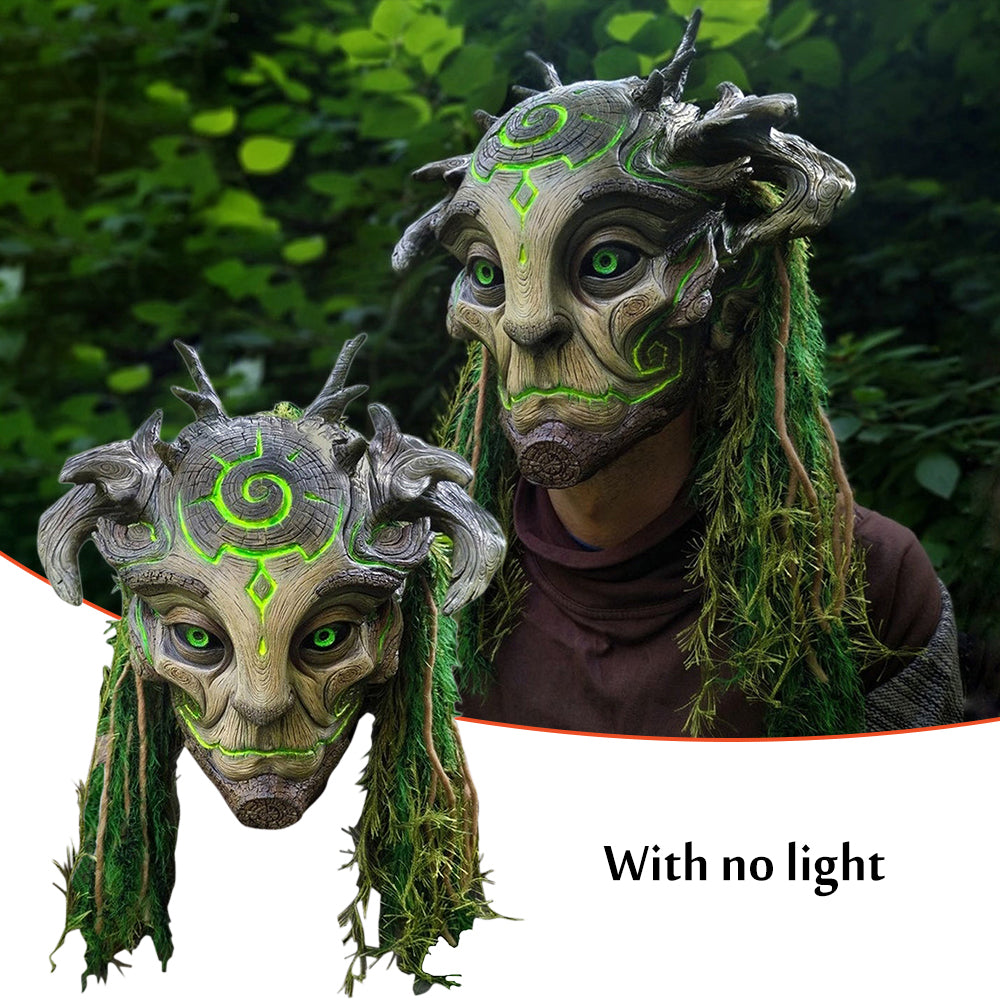 Halloween Glowing Mask Forest Elf Old Man Latex Mask Realistic Full Head Masks Headgear MasqueradeCosplay Party Props