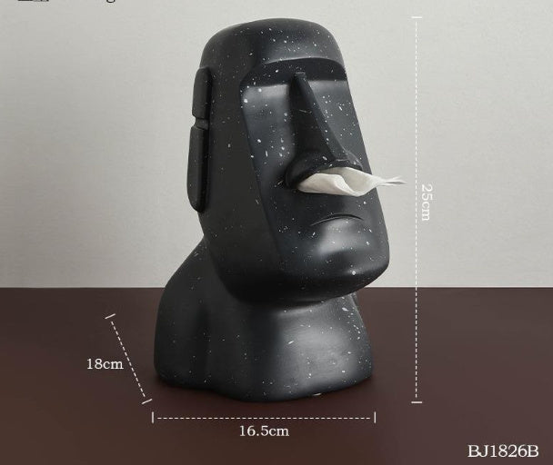 Unique Moai Stone Statue Mouth Tissue Box Decoration - A Must - Have Home Accessory!