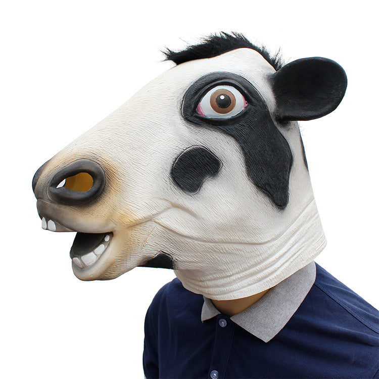 Halloween Party Must - Have: Cow Mask Latex Headgear for Unforgettable Celebrations